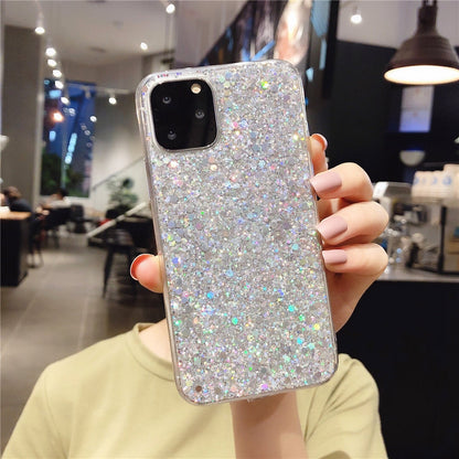 Anymob iPhone Case Purple Glitter Sequins Epoxy Soft Silicon Back Cover-Mobile Phone Cases-PEROZ Accessories