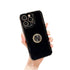 Anymob iPhone Black Soft Candy Color Square Phone Case For IOS Stand Ring Silicone Shockproof Bumper Back Cover Compatible-Mobile Phone Cases-PEROZ Accessories