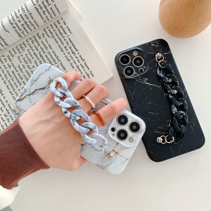 Anymob iPhone Case Gray Marble Bracelet Soft Silicon Chain Bumper Cover-Mobile Phone Cases-PEROZ Accessories