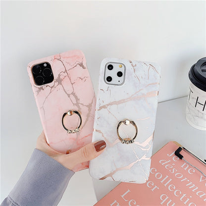 Anymob iPhone White Case Cover Marble Silicon Phone Cover-PEROZ Accessories