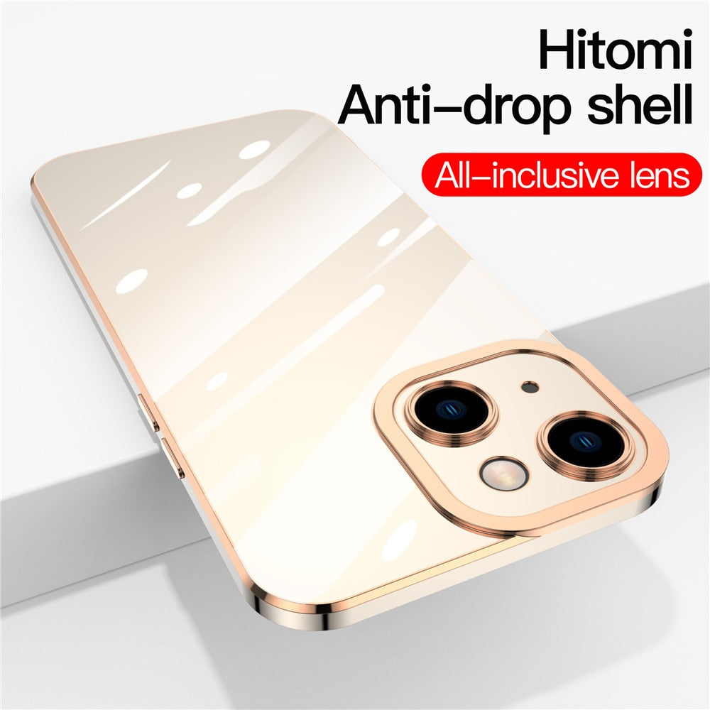 Anymob iPhone Case Rose Gold Soft Electroplate Camera Protection Shockproof Back Cover-Mobile Phone Cases-PEROZ Accessories