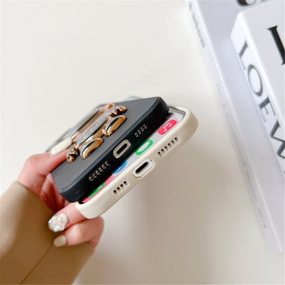 Anymob iPhone Case White Foldable Cartoon Astronaut Stand Soft Silicone Case Cover-Mobile Phone Cases-PEROZ Accessories