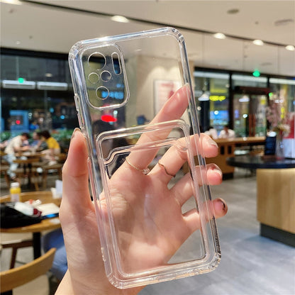 Anymob Xiaomi Redmi Case Transparent Card Slot Holder Phone Pocket Bag Cover Protection-Mobile Phone Cases-PEROZ Accessories