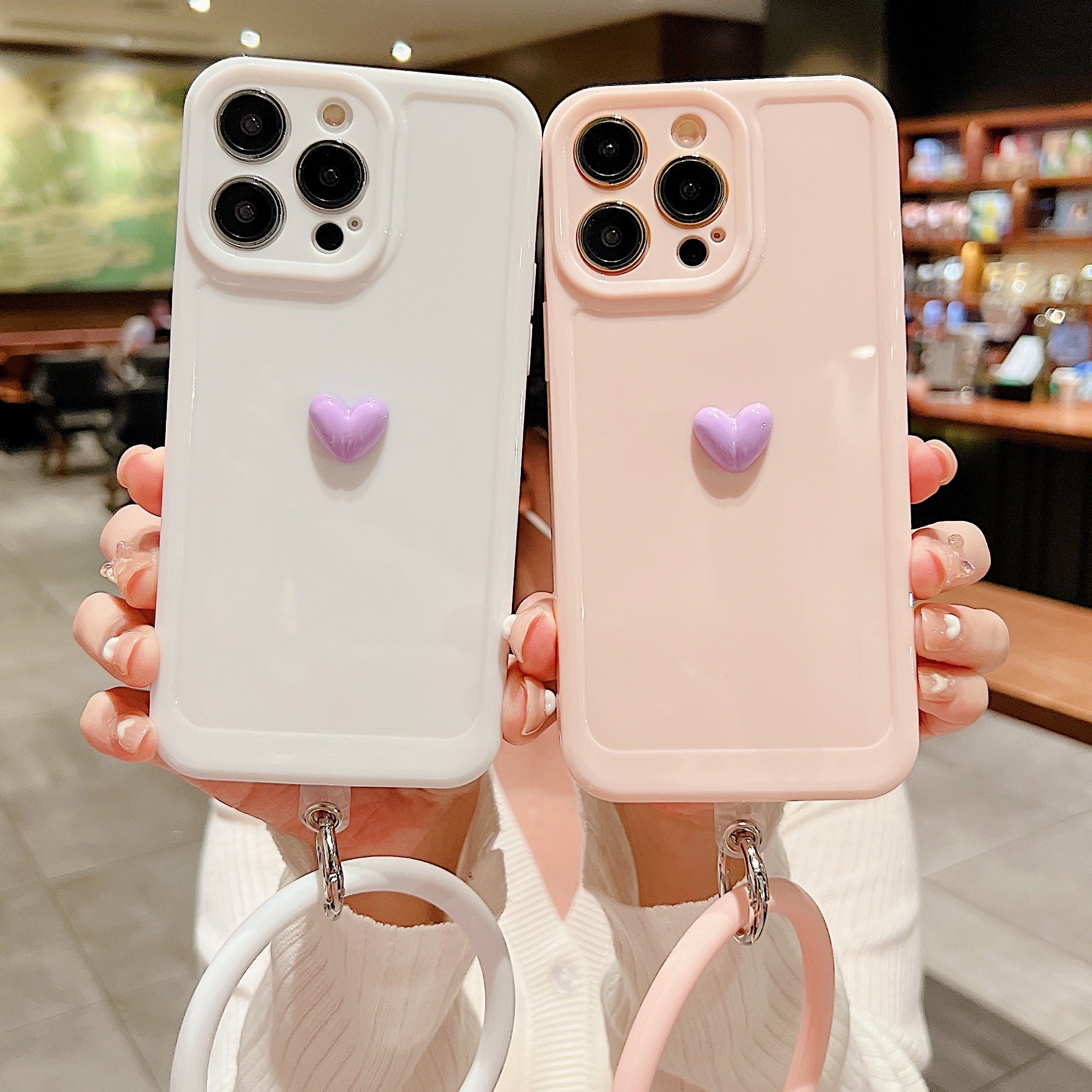 Anymob iPhone Black And Blue 3D Love Heart Bracelet Phone Case Shockproof Soft Silicone Cover-Mobile Phone Cases-PEROZ Accessories