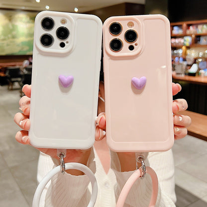 Anymob iPhone Black And Blue 3D Love Heart Bracelet Phone Case Shockproof Soft Silicone Cover-Mobile Phone Cases-PEROZ Accessories