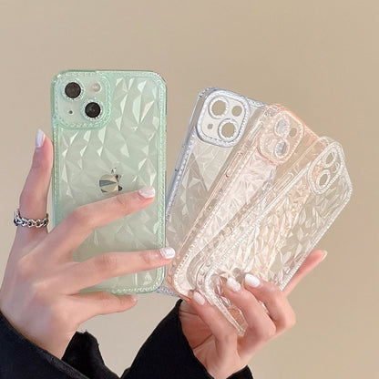 Anymob iPhone Case Pink Diamond Pattern Shockproof Transparent Soft Silicone Cover-Mobile Phone Cases-PEROZ Accessories