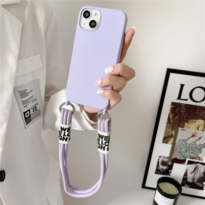 Anymob iPhone Case Gray Lanyard Strap Soft Silicon Wristband Rope Matte Cover-Mobile Phone Cases-PEROZ Accessories