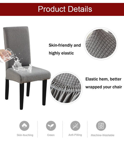 Anyhouz Chair Cover Black Corn Kernels Waterproof Universal Size for Dining Room Stretch Seat Slipcovers-Chair Cover-PEROZ Accessories