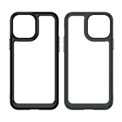 Anymob iPhone Case Black Transparent Bumper Shockproof Candy Color Soft Acrylic Back Cover-Mobile Phone Cases-PEROZ Accessories