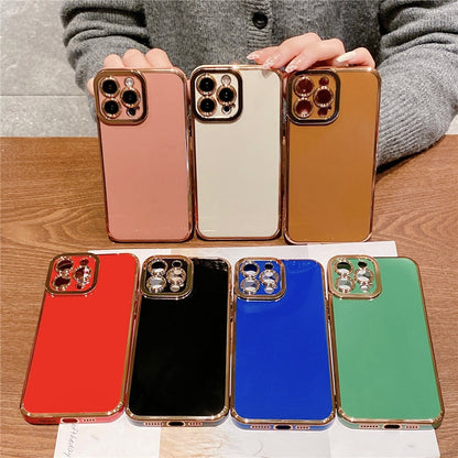 Anymob iPhone Case Black Plating Camera Protection Soft Cover Shell Bumper-Mobile Phone Cases-PEROZ Accessories