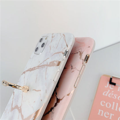 Anymob iPhone Pink Case Cover Marble Silicon Phone Cover-Mobile Phone Cases-PEROZ Accessories