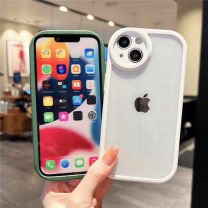 Anymob iPhone Case Pink Round Camera Protection Shockproof Soft Bumper Frame Mobile Cover iPhone 11 12 Pro Max 13 Pro Max Compatible-Mobile Phone Cases-PEROZ Accessories