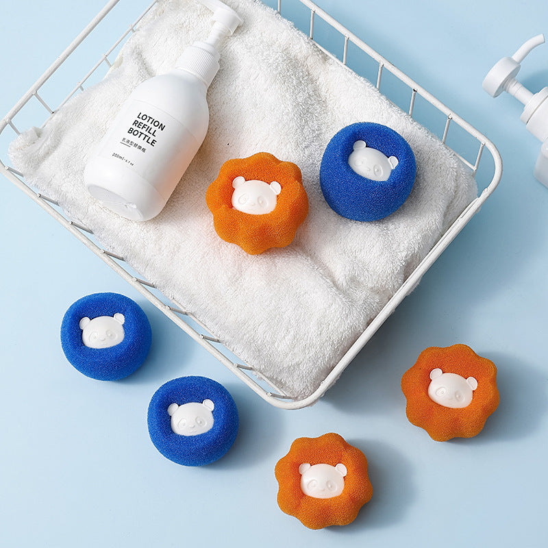 Anyhouz Magic Laundry Ball Orange Panda Sponge Reusable Pet Hair Lint Fiber Catcher Remover Tool For Washing Machine-Bathroom and Toilet Accessories-PEROZ Accessories