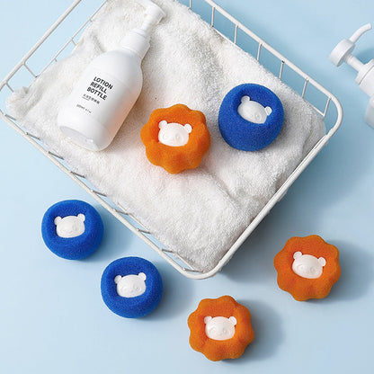 Anyhouz Magic Laundry Ball Orange Panda Sponge Reusable Pet Hair Lint Fiber Catcher Remover Tool For Washing Machine-Bathroom and Toilet Accessories-PEROZ Accessories