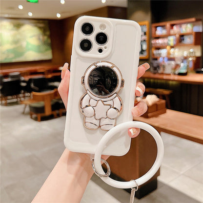 Anymob iPhone White Hand Ring Loop Soft Case Astronaut Folding Stand Holder Cover-Mobile Phone Cases-PEROZ Accessories