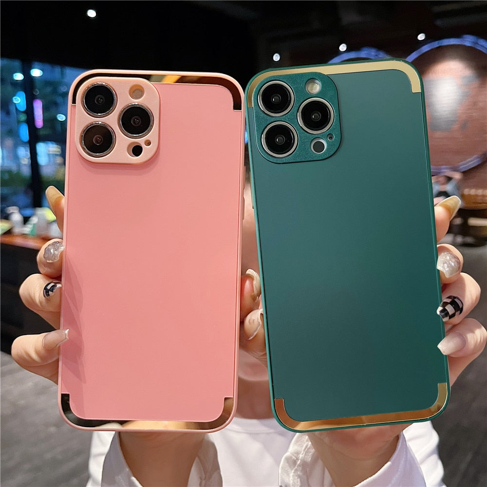 Anymob iPhone Case Blue Candy Color Matte Soft Camera Protection Shockproof Cover-Mobile Phone Cases-PEROZ Accessories