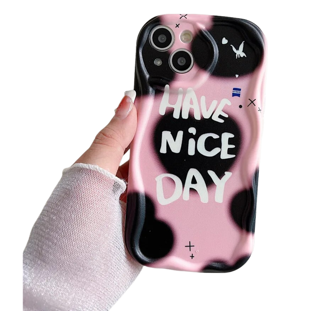 Anymob iPhone Case Shockproof Pink INS Graffiti Art Aesthetic Phone Case Lovely 3D Cream Soft Silicon Cover-Mobile Phone Cases-PEROZ Accessories