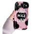 Anymob iPhone Case Shockproof Pink INS Graffiti Art Aesthetic Phone Case Lovely 3D Cream Soft Silicon Cover-Mobile Phone Cases-PEROZ Accessories