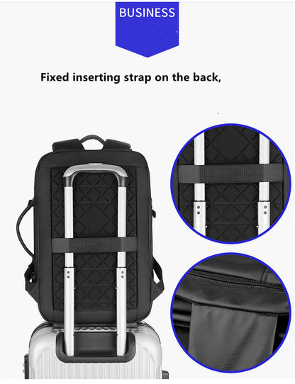 Anypack Backpack Grey Large 15.6 inch Laptop Luggage Rucksack Waterproof Bag Pack USB Charging Travel Camera Student Bag-Backpacks-PEROZ Accessories