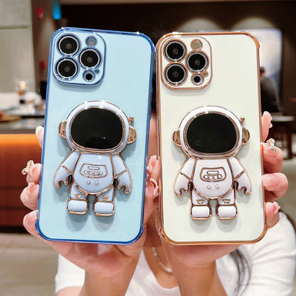 Anymob iPhone Case Green Astronaut Folding Stand Shockproof Bumper Soft Silicone Cover-Mobile Phone Cases-PEROZ Accessories