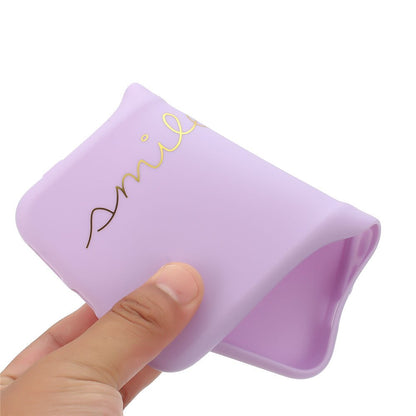 Anymob iPhone Case Purple Plating Love Heart Crossbody Lanyard Cord Soft Cover-Mobile Phone Cases-PEROZ Accessories