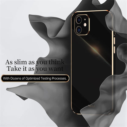 Anymob iPhone Case Nude Plating Square Frame Soft Silicone Cover-Mobile Phone Cases-PEROZ Accessories