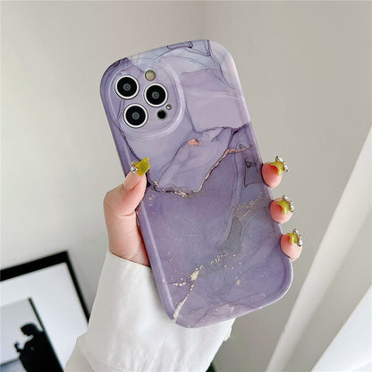 Anymob iPhone Case Purple Fashion Marble Soft Silicone Shockproof Lens Camera Protection Cover-Mobile Phone Cases-PEROZ Accessories