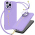 Anymob iPhone Case Purple Plating Love Heart Crossbody Lanyard Cord Soft Cover-Mobile Phone Cases-PEROZ Accessories