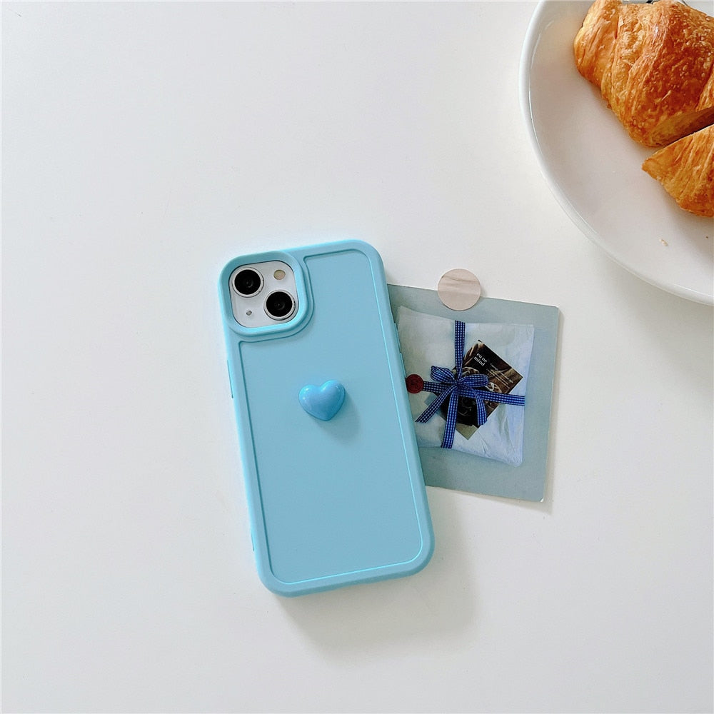 Anymob iPhone Case Tea Green Colorful Love Heart Candy Color Soft Silicone Shockproof Back Cover Bumper-Mobile Phone Cases-PEROZ Accessories