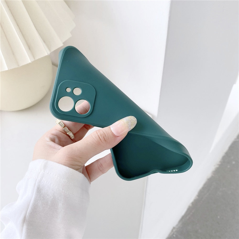 Anymob iPhone Case Mint Green Candy Color Straight Edge Soft Silicone Cover-Mobile Phone Cases-PEROZ Accessories
