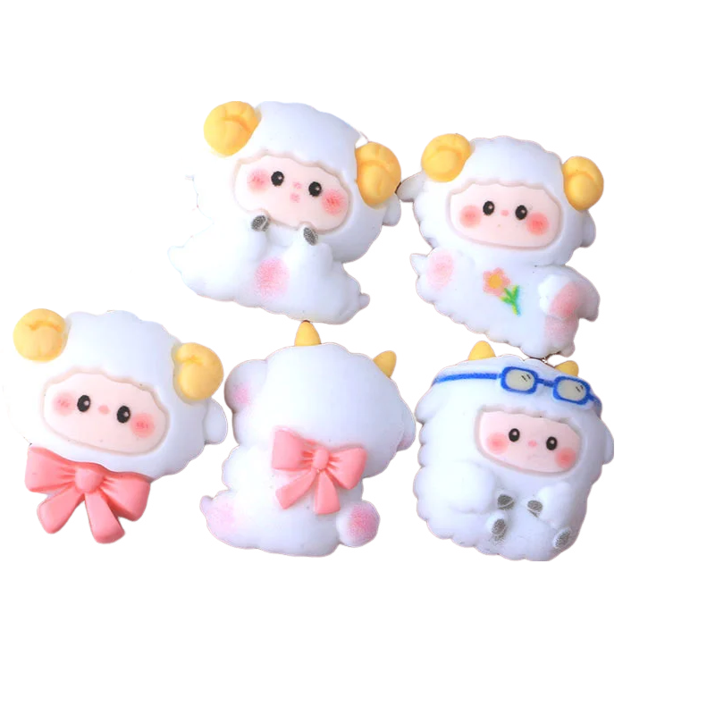 Anykidz Jibbitz Yellow Horned Lamb 5pcs Shoe Charm Accessories Jeans Clogs Pendants Designer Ornament for Crocs-Shoe Accessories-PEROZ Accessories