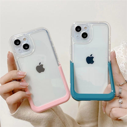 Anymob iPhone Case Purple Transparent Holder Stand Bracket Clear Shockproof Bumper Soft Phone Cover-Mobile Phone Cases-PEROZ Accessories