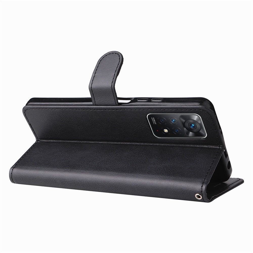 Anymob Xiaomi Redmi Case Black Wallet Magnetic Flip Leather Cover Phone Protection-Mobile Phone Cases-PEROZ Accessories