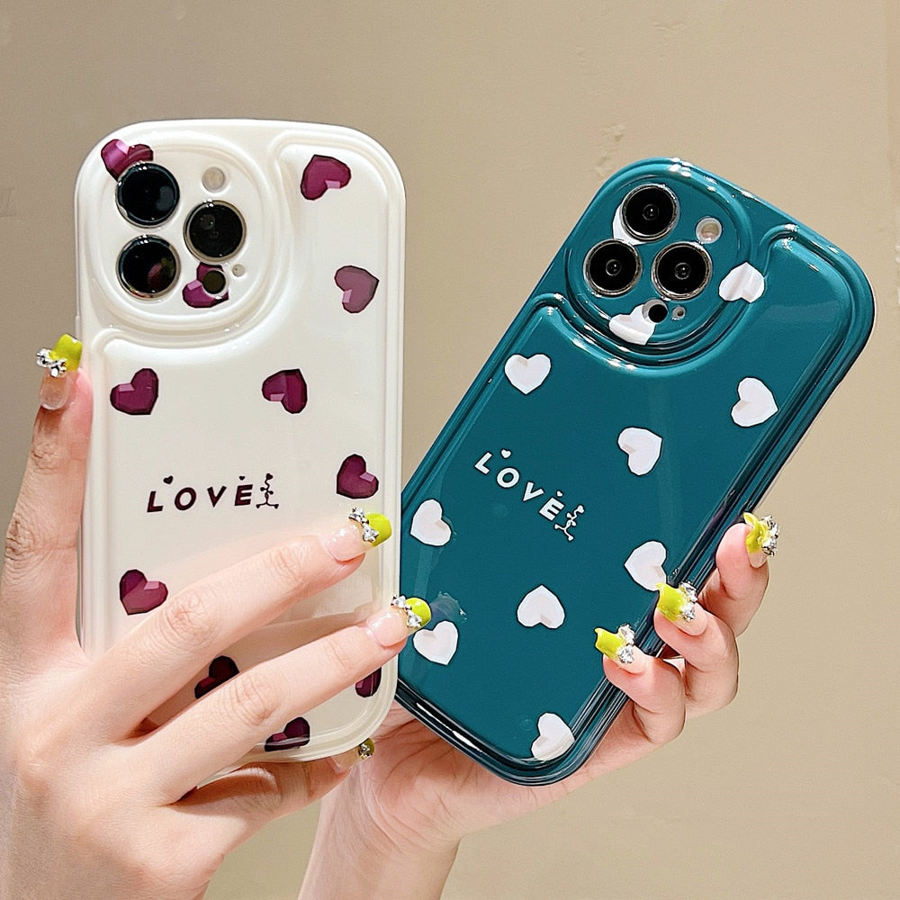 Anymob iPhone Case White Love Heart Phone Soft Silicone Shockproof Camera Protection Bumper Cover-Mobile Phone Cases-PEROZ Accessories