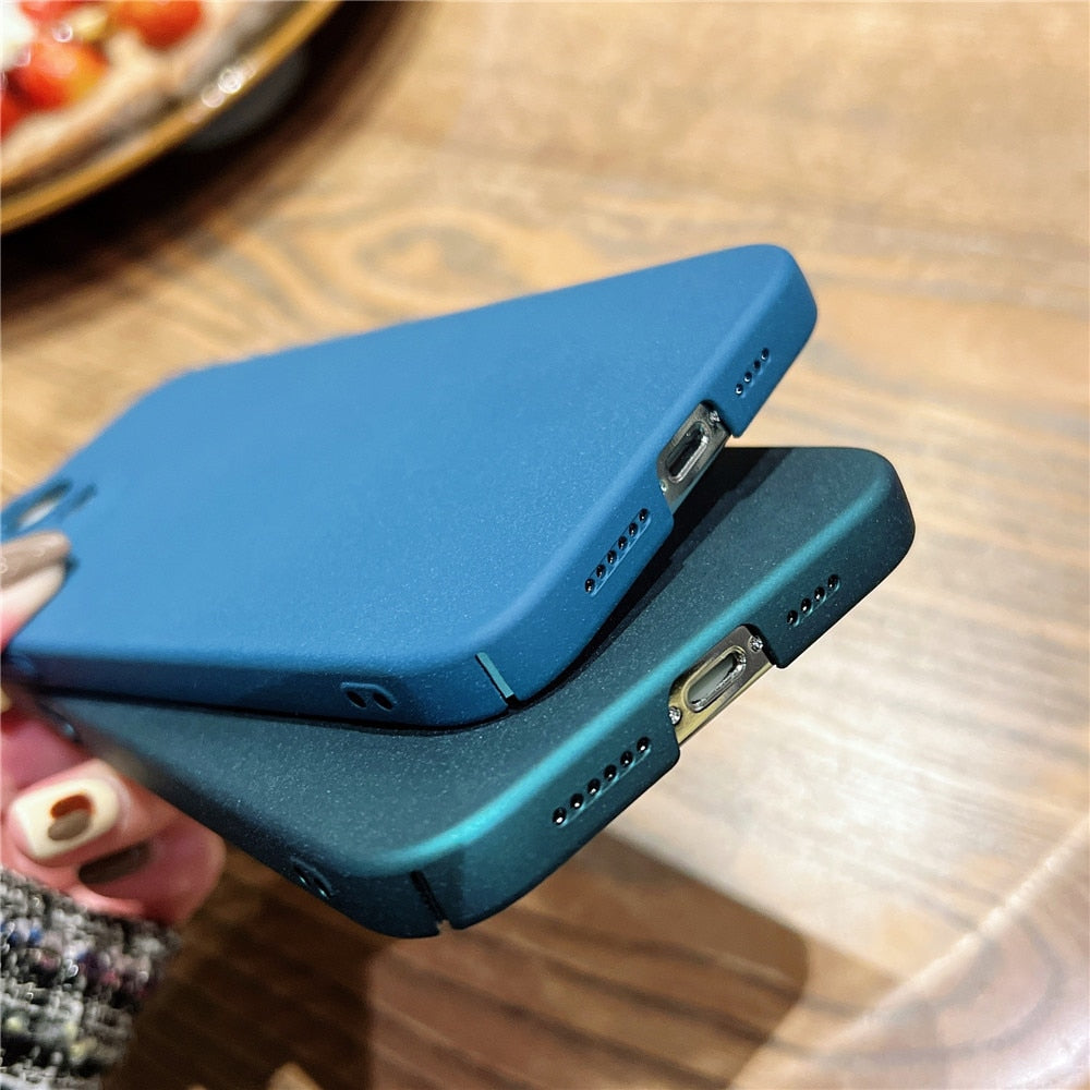 Anymob iPhone Case Blue Colorful Ultra Thin Matte Hard Frosted Shockproof Phone Cover-Mobile Phone Cases-PEROZ Accessories