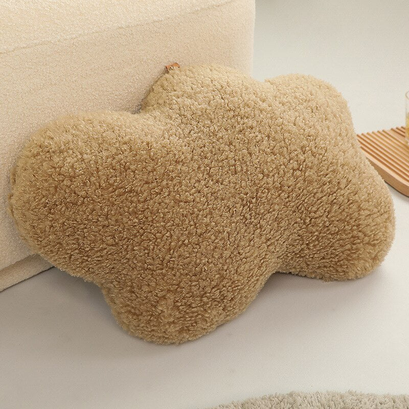 Anyhouz Plush Pillow Khaki Cloud Shape Stuffed Soft Pillow Seat Cushion Room Decor-Pillow-PEROZ Accessories