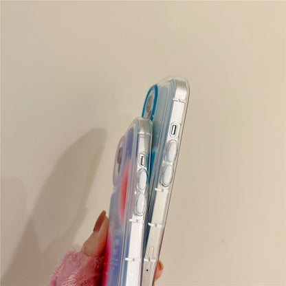 Anymob iPhone Case Blue Love Heart Transparent Soft Silicone Bumper Shockproof Clear Back Cover-Mobile Phone Cases-PEROZ Accessories