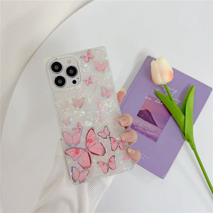 Anymob iPhone Rose Pink Shining Dream Case With Butterfly Shell Phone Cover-Mobile Phone Cases-PEROZ Accessories