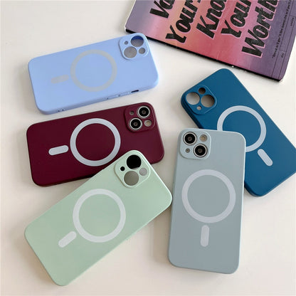 Anymob iPhone Black Silicone Magnetic Case Shockproof Phone Cover-Mobile Phone Cases-PEROZ Accessories