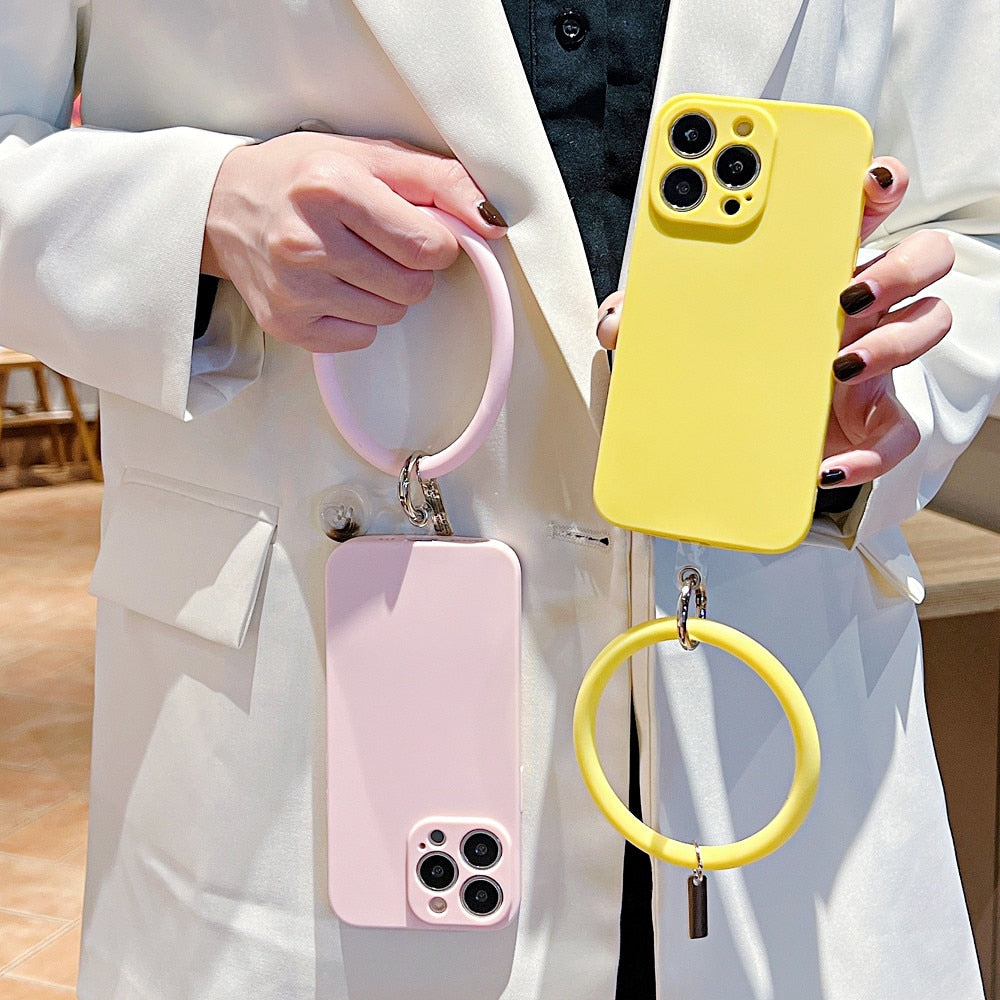 Anymob iPhone Case Yellow Soft Silicone Wristband Bumper Cover-Mobile Phone Cases-PEROZ Accessories