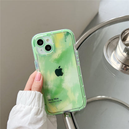 Anymob iPhone Gray Graffiti Oil Painting Phone Case Luminous Shockproof Soft Cover-Mobile Phone Cases-PEROZ Accessories