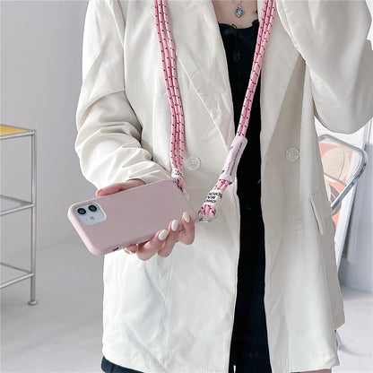 Anymob iPhone Case Light Green Crossbody Necklace Lanyard Strap Rope Cord Soft Silicone Cover-Mobile Phone Cases-PEROZ Accessories
