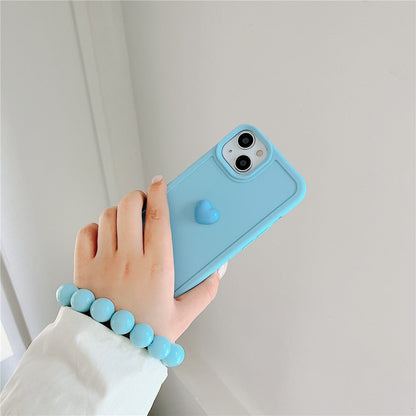 Anymob iPhone Case Mint Green Cute Love Heart Hand Bracelet Strap Soft Silicone Candy Color Back Cover-Mobile Phone Cases-PEROZ Accessories