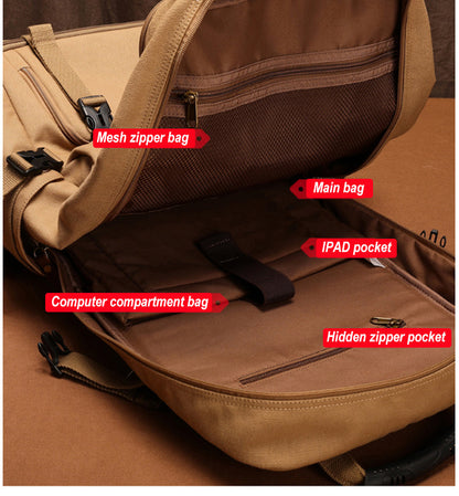 Anypack Backpack Khaki Outdoor Sports Bag Military Tactical Backpack Hiking Camping Waterproof Wear-Resisting Nylon Rucksack 50L Capacity-Backpacks-PEROZ Accessories