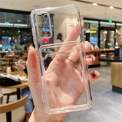 Anymob Samsung Case Transparent Card Holder Bag Shockproof Soft Silicone Phone Cover-Mobile Phone Cases-PEROZ Accessories