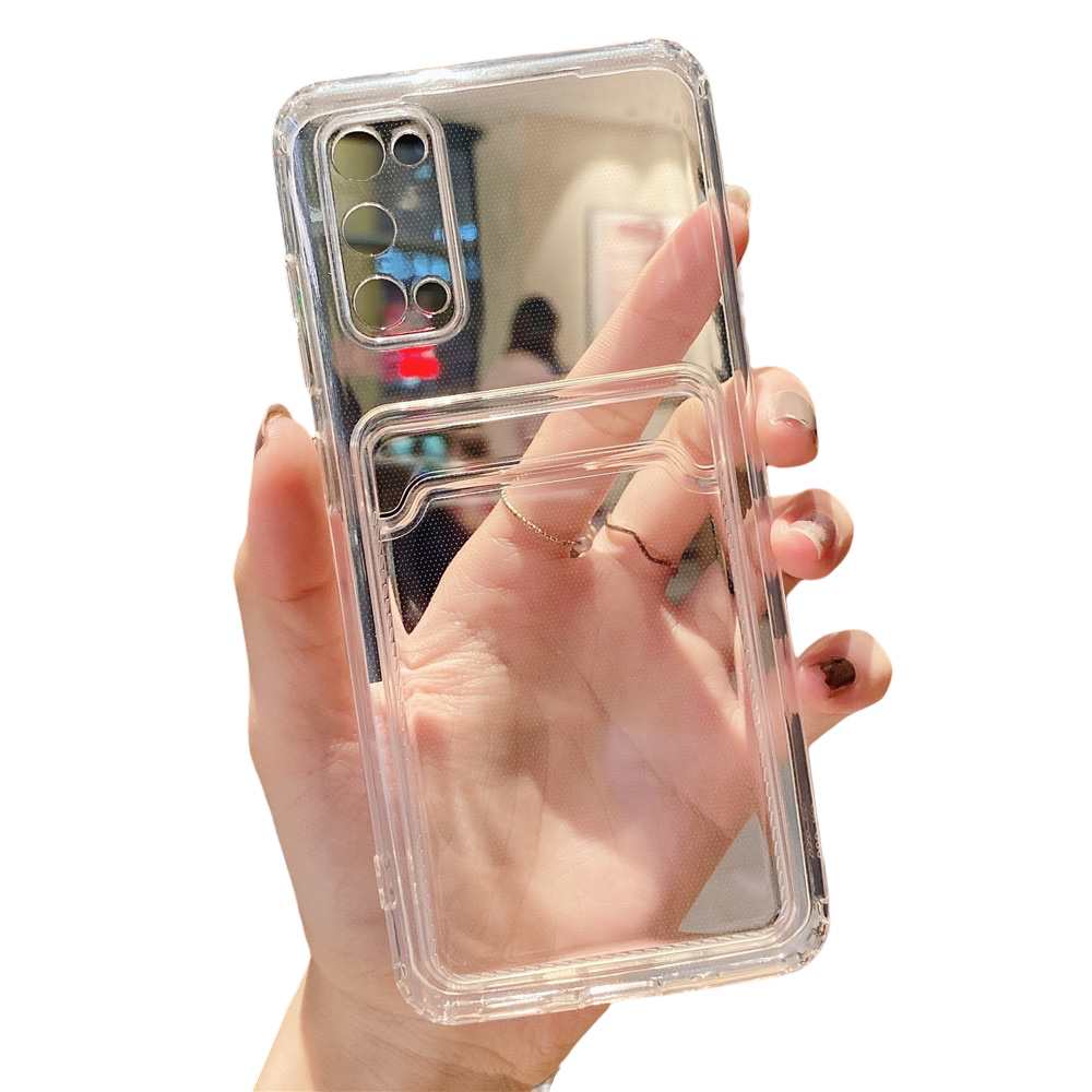 Anymob Samsung Case Transparent Card Holder Bag Shockproof Soft Silicone Phone Cover-Mobile Phone Cases-PEROZ Accessories