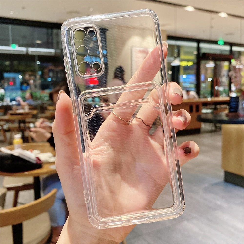 Anymob Samsung Case Transparent Card Slot Holder Phone Pocket Bag Cover Protection-Mobile Phone Cases-PEROZ Accessories
