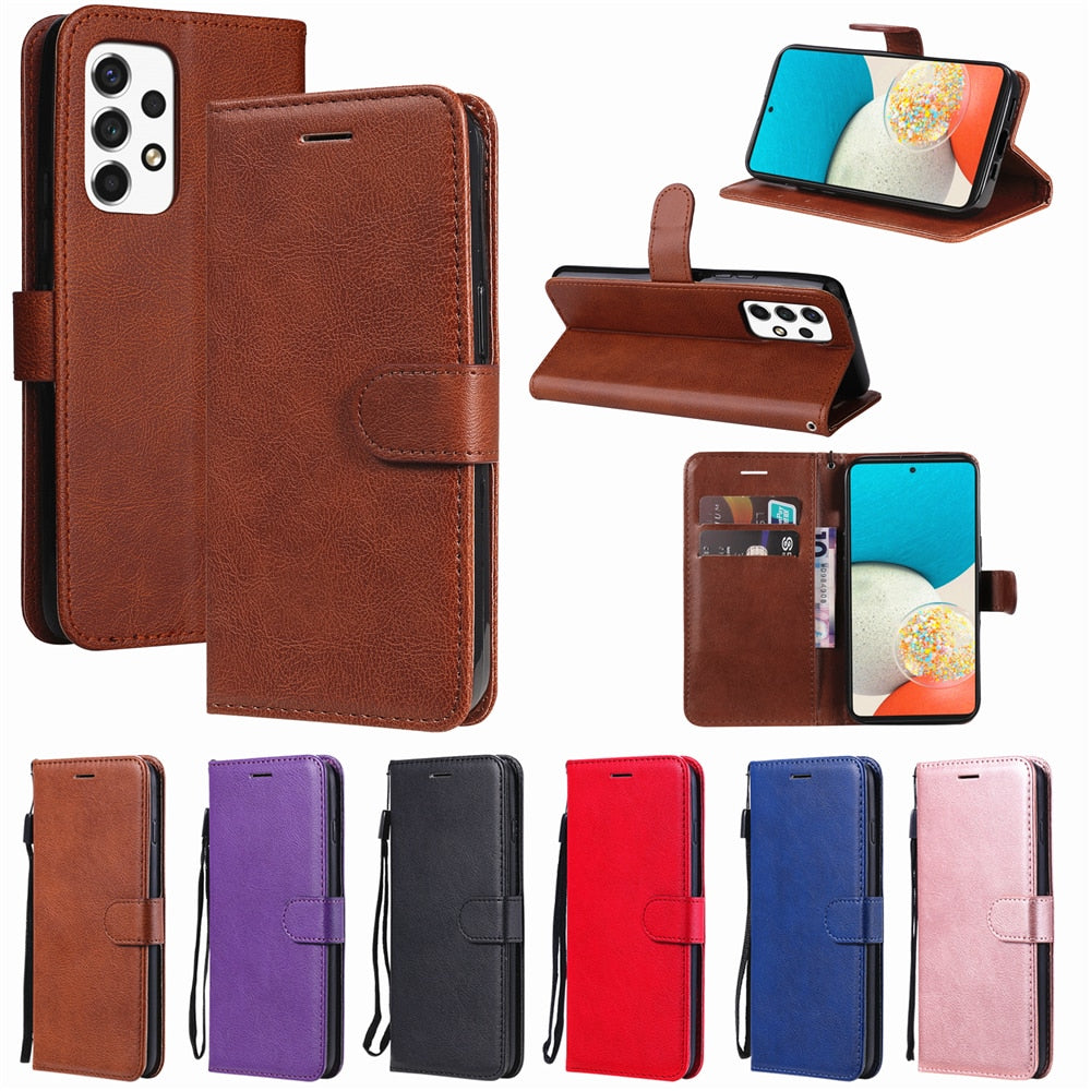 Anymob Samsung Case Red Luxury Solid Color Flip Leather Funda Mobile Phone Cover Protection-Mobile Phone Cases-PEROZ Accessories