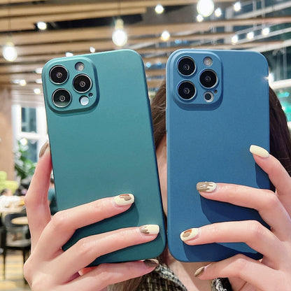 Anymob iPhone Case Blue Colorful Ultra Thin Matte Hard Frosted Shockproof Phone Cover-Mobile Phone Cases-PEROZ Accessories