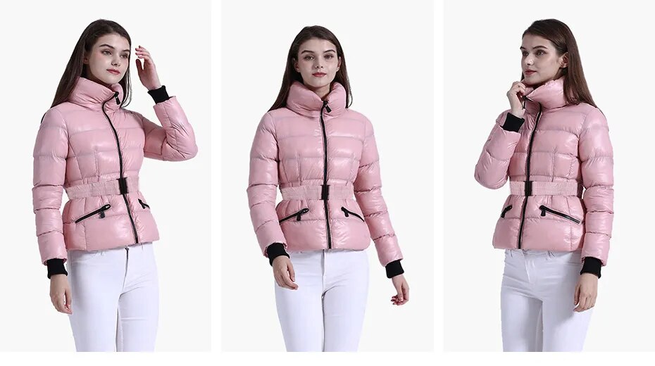 Anychic Womens Padded Puffer Jacket Large Beige Coat With Hood Outdoor Warm Lightweight Outwear With Storage Bag-Coats &amp; Jackets-PEROZ Accessories